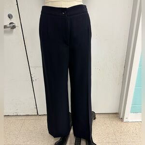 Armani Collezioni sz 4 Navy Blue Straight Leg Pants Viscose Wool Dress Pants